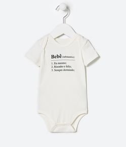 Body Infantil Estampa Dicionário Palavra Bebê - Tam 0 a 18 meses