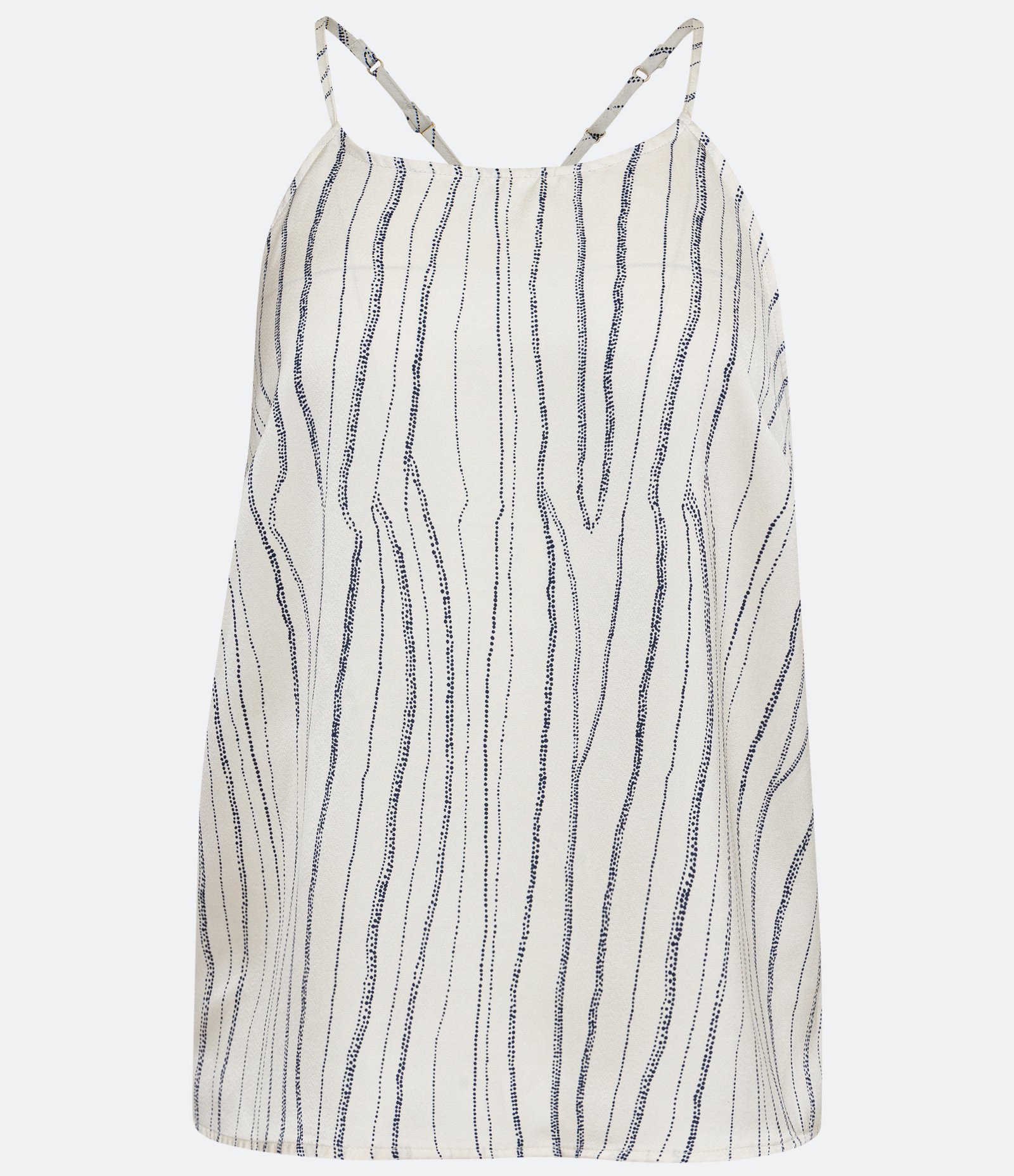 Blusa Regata com Alças Finas e Estampa Mapa Azul 1