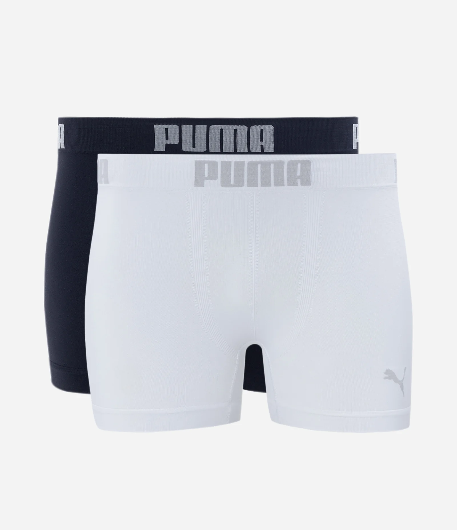 Kit 02 Cuecas Boxer em Microfibra sem Costura Puma Branco/Preto 1