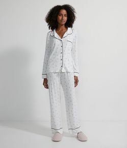 Pijama Americano Longo em Viscolycra com Estampa Best Mom