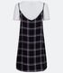 Imagem miniatura do produto Vestido Corto en Viscosa Estampado Cuadrillé con Blusa Acanelada Negro 5