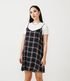 Imagem miniatura do produto Vestido Corto en Viscosa Estampado Cuadrillé con Blusa Acanelada Negro 1