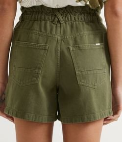 Short Clochard em Sarja com Elástico e Cintura Alta