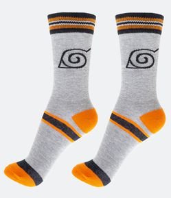 Meia Cano Alto Estampa Naruto Konoha