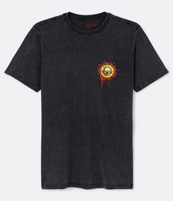 Camiseta Manga Curta com Estampa do Guns n' Roses