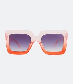 Óculos de Sol Quadrado em Policarbonato Bicolor Degrade