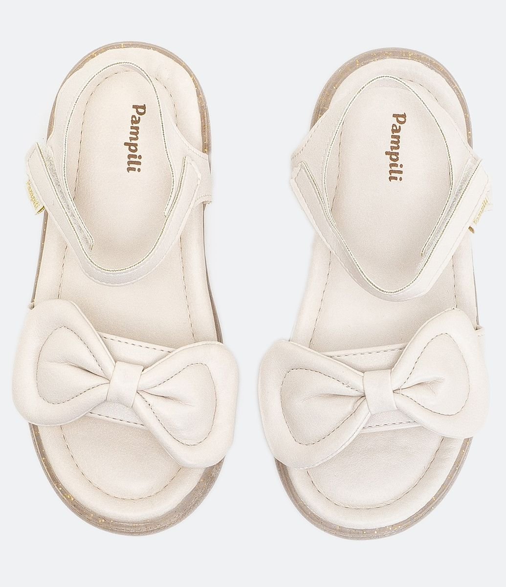 Sandália Infantil com Laço e Led Pampili - Tam 20 ao 27 Branco