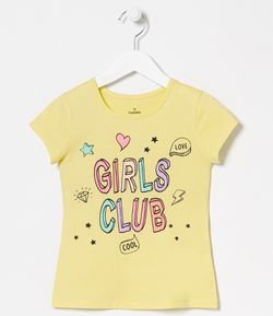 Blusa Infantil Estampa Girl Club - Tam 5 a 14 anos