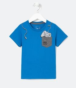 Camiseta Infantil Estampa Controle Game no Bolso - Tam 1 a 5 anos