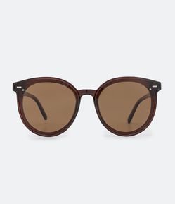 Óculos de Sol Redondo com Detalhe em Metal e Lente UV Polarizada