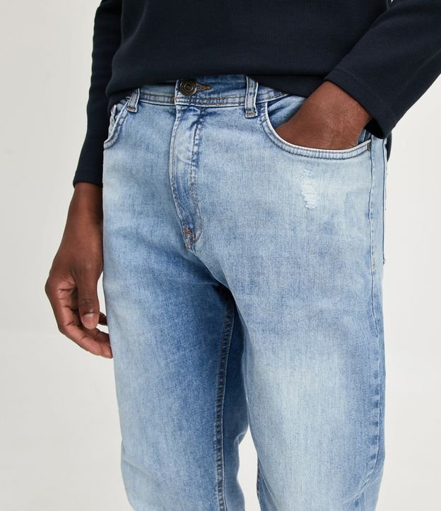 Calça Slim Jeans com Elastano Azul 4