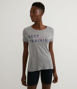 Camiseta Esportiva em Viscose com Estampa Keep Training