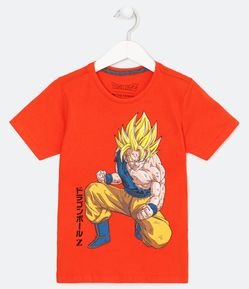 Camiseta Infantil com Estampa do Super Saiyajin - Tam 1 a 14 anos