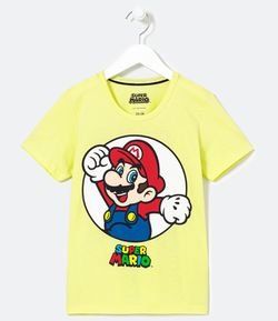 Camiseta Infantil Estampa Super Mario - Tam 3 a 8 anos