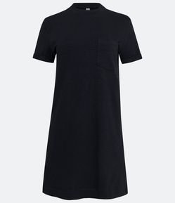 Vestido T-Shirt Básico em Meia Malha com Bolsinho Frontal