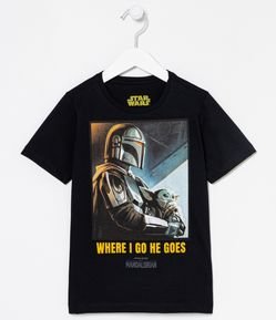 Camiseta Infantil com Estampa Star Wars - Tam 1 a 14 anos