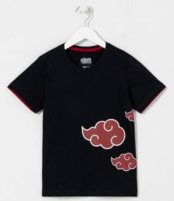 Camiseta Infantil Estampa Nuvens do Naruto - Tam 7 a 14 anos