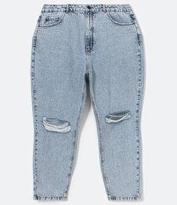 Calça Mom Jeans com Rasgos no Joelho Curve & Plus Size