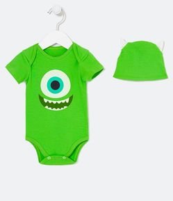 Body Infantil Monstros SA com Touca - Tam 0 a 18 meses