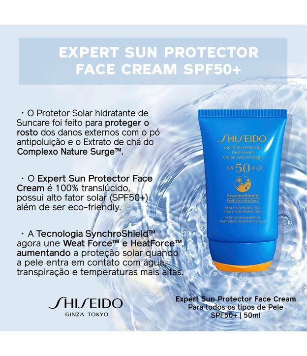 Protetor Solar Facial SynchroShield FPS50 Shiseido 50ml 5