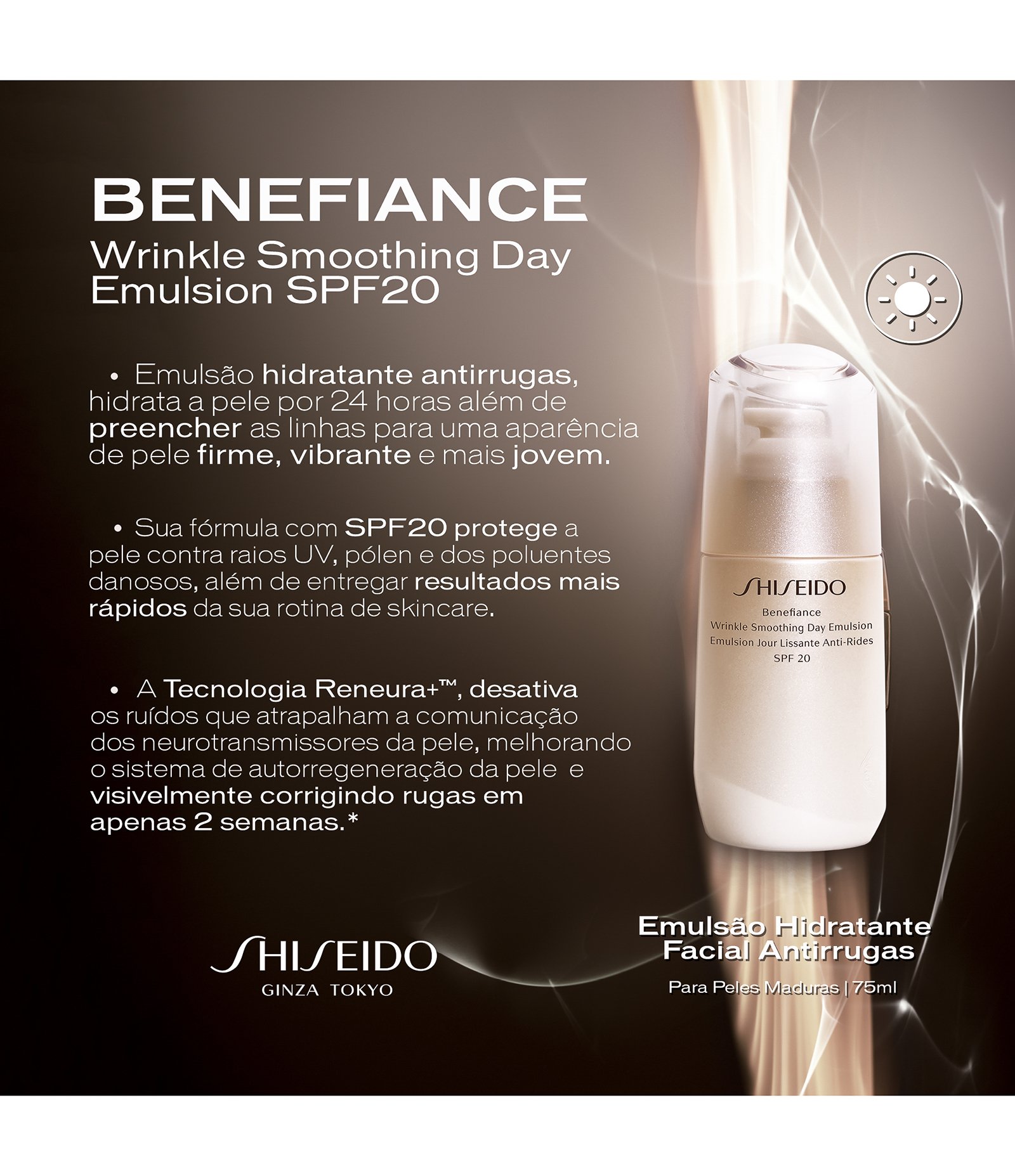 Emulsão Hidratante Facial Diurna Antirrugas Benefiance FPS23 Shiseido 75ml 4