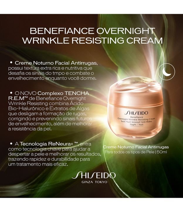 Creme Hidratante Facial Noturno Antirrugas Benefiance Shiseido 50ml 5