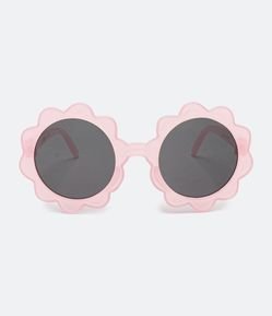 Óculos de Sol Infantil com Formato de Flor e Lente Redonda