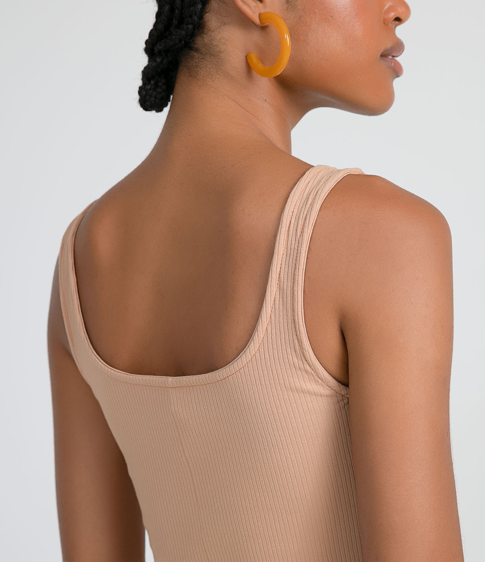 Vestido Midi Básico com Decote Quadrado 5