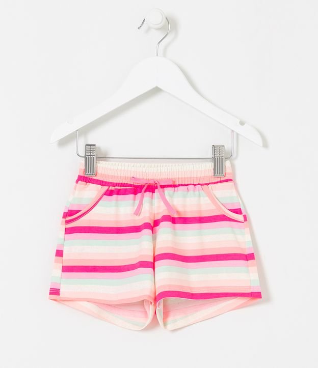Short Infantil Listrado com Glitter - Tam 1 a 5 anos
