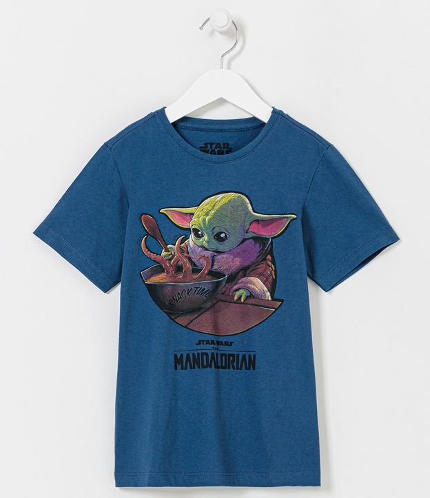 Camiseta Infantil Estampa Localizada Baby Yoda - Tam 5 a 14 Anos
