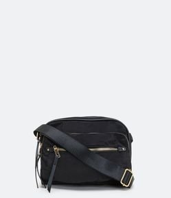 Bolsa Transversal Camera Bag com Bolso Frontal e Alça Gorgurão