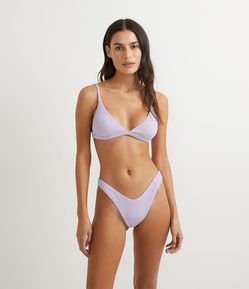 Biquíni Top Triângulo Fixo em Poliamida Texturizada com Bojo Removível