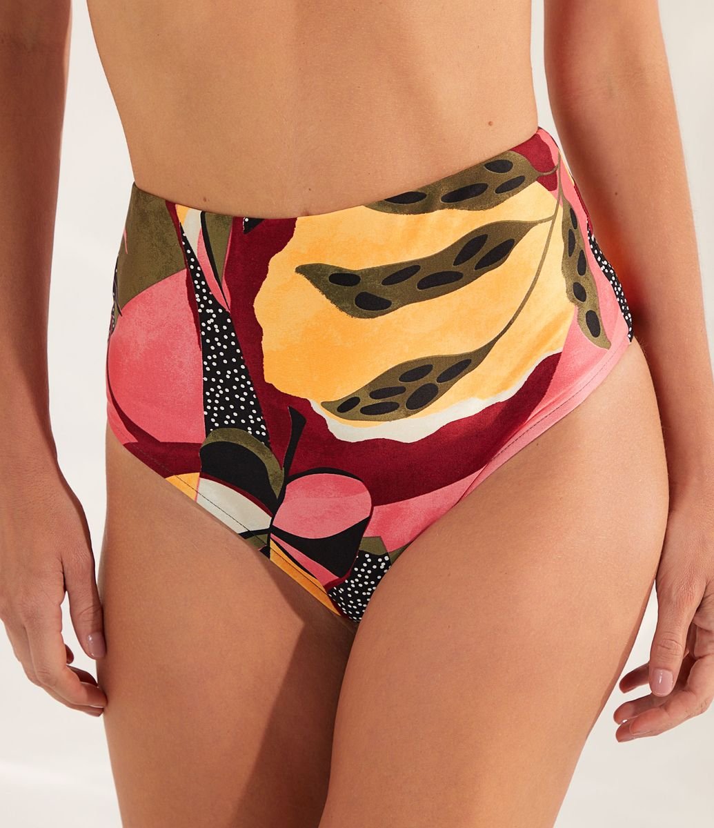 Biquíni Calcinha Hot Pants em Poliamida com Estampa Abstrata Menor preço em Biquíni Calcinha Hot Pants em Poliamida com Estampa Abstrata