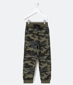 Calça Infantil em Moletom Camuflado - Tam 5 a 14 anos