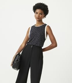 Blusa Regata em Viscolycra com Estampa Poá