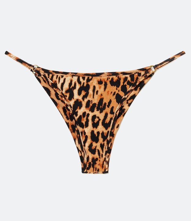 Bikini Bottom Colaless en Poliamida con Estampado Animal Print Jaguar Marrón 5