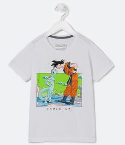 Camiseta Infantil Estampa Goku e Freeza - Tam 5 a 14 anos