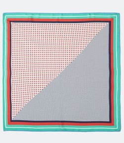 Lenço Quadrado com Estampa Patchwork Meio a Meio