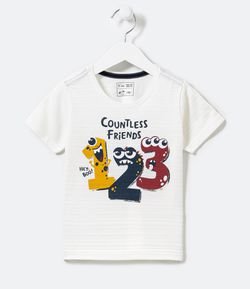 Camiseta Infantil com Estampa de Números Divertidos - Tam 1 a 5 anos