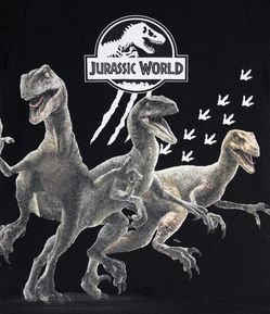 Camiseta Infantil com Estampa Realista Jurassic World - Tam 5 a 14 anos