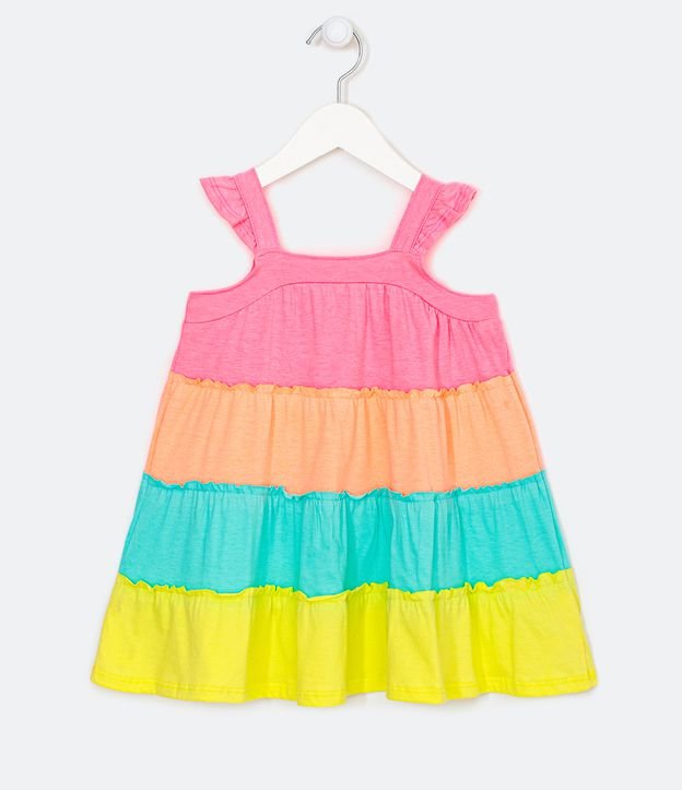 Vestido Infantil Marias en Cotton Bloque de Color - Talle 1 a 5 años Rosado 1