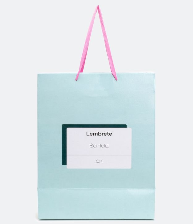 Embalagem de Presente com Estampa Localizada "Lembrete Ser Feliz"