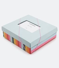 Embalagem de Presente com Estampa "Lembrete Ser Feliz" com Arco-íris