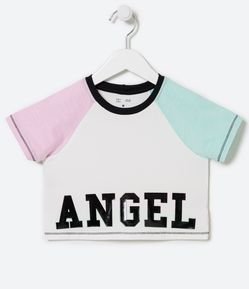Blusa Infantil em Cotton Estampa Angel - Tam 5 a 14 anos