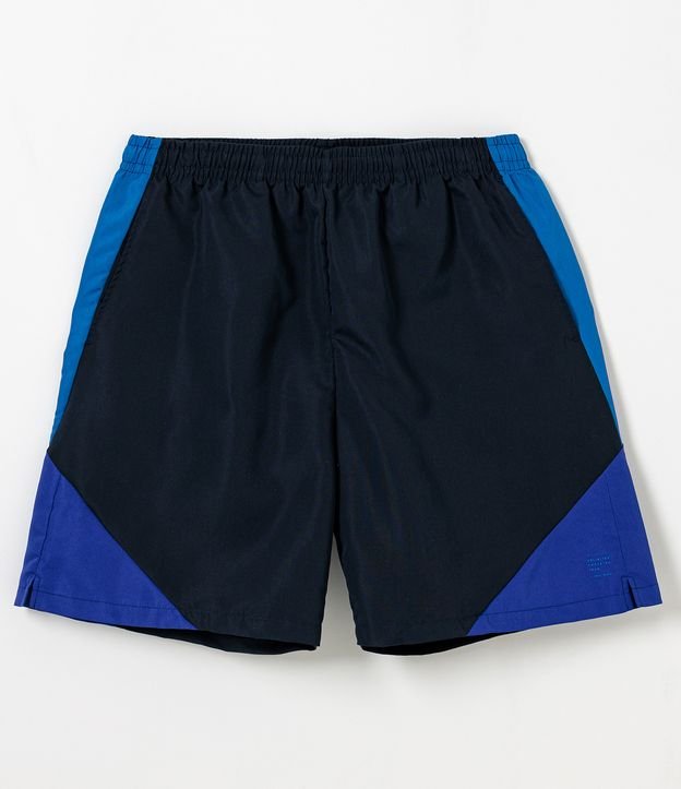 Bermuda Esportiva com Recortes Contrastantes