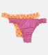 Imagem miniatura do produto Kit 02 Bombachas Bikini en Microfibra con Volado y Estampado de Lunares Naranja/Rosado 2