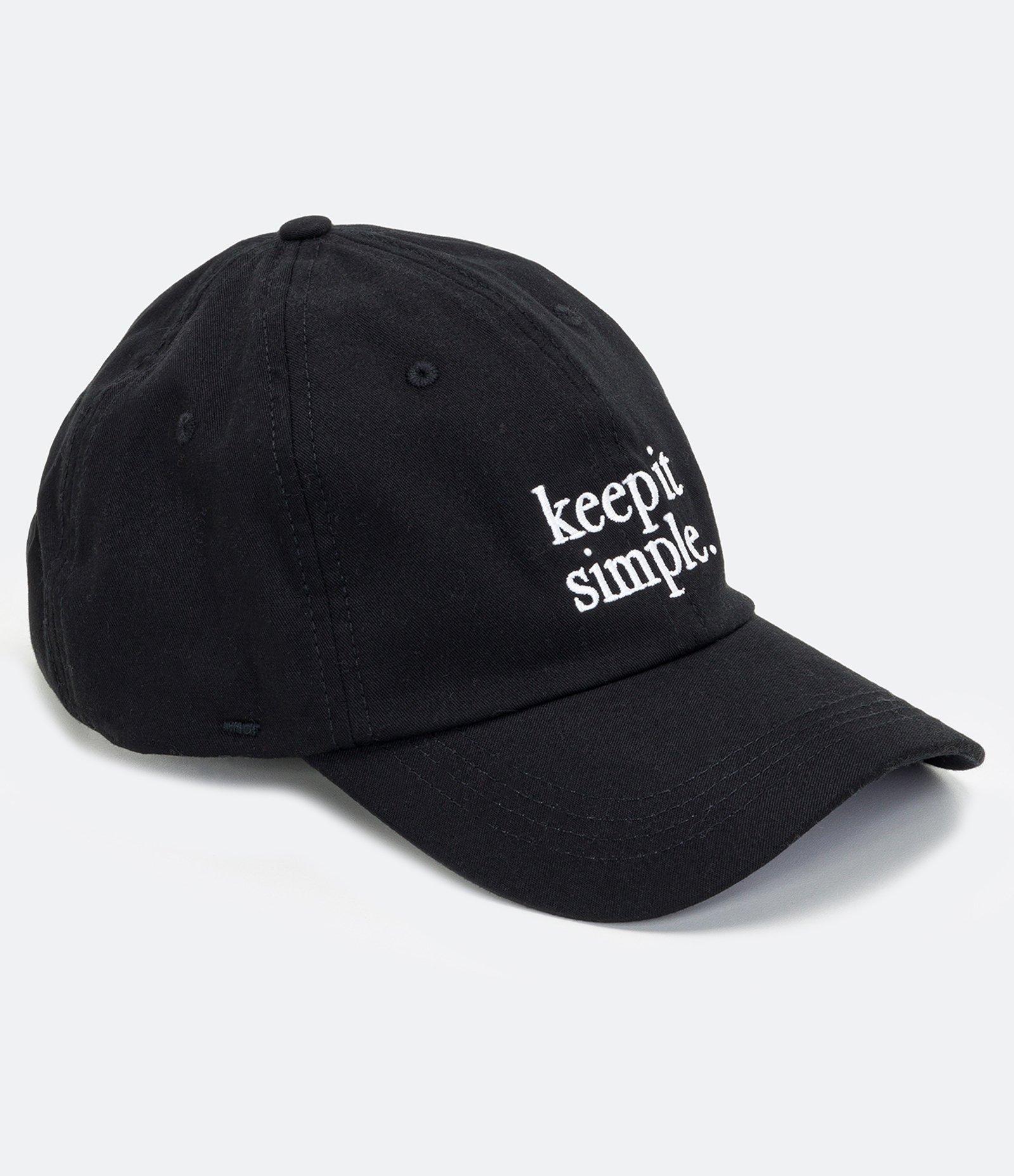 Boné em Algodão com Bordado "Keep it Simple" Preto 1