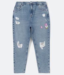 Calça Mom Jeans com Estampa Margarida Curve & Plus Size