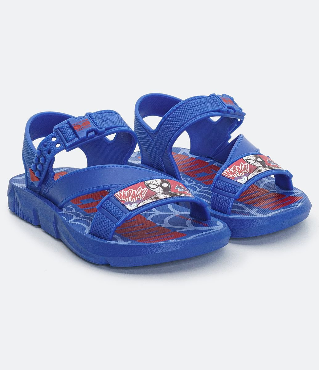 Sandália Infantil com Estampa do Homem Aranha - Tam 25 ao 33 Azul