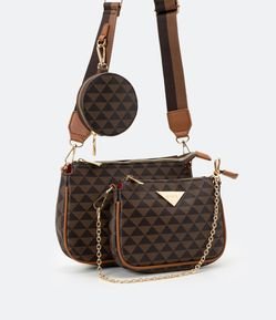 Bolsa Baguete Transversal com Bolsa Embutida e Porta Moedas